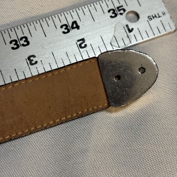 Vintage Brighton Brown Croc-Embossed Leather Belt With Ornate Silver Buckle  Men - Picture 10 of 12